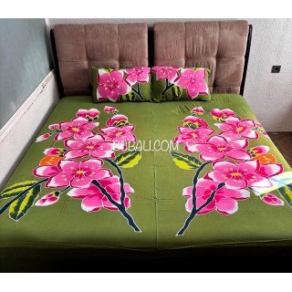 Hot Sale Rayon Bedsheet Floral Design Hand Painted High Quality